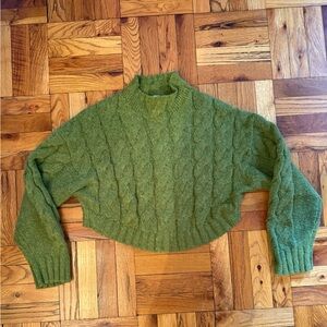 Cult Gaia & Gal Cable Knit mock neck cropped Sweater